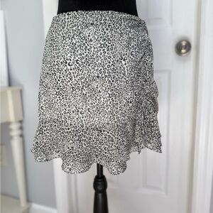 Raffi Black and White Leopard Mini Skirt